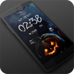 halloween spooky digital clock android application logo